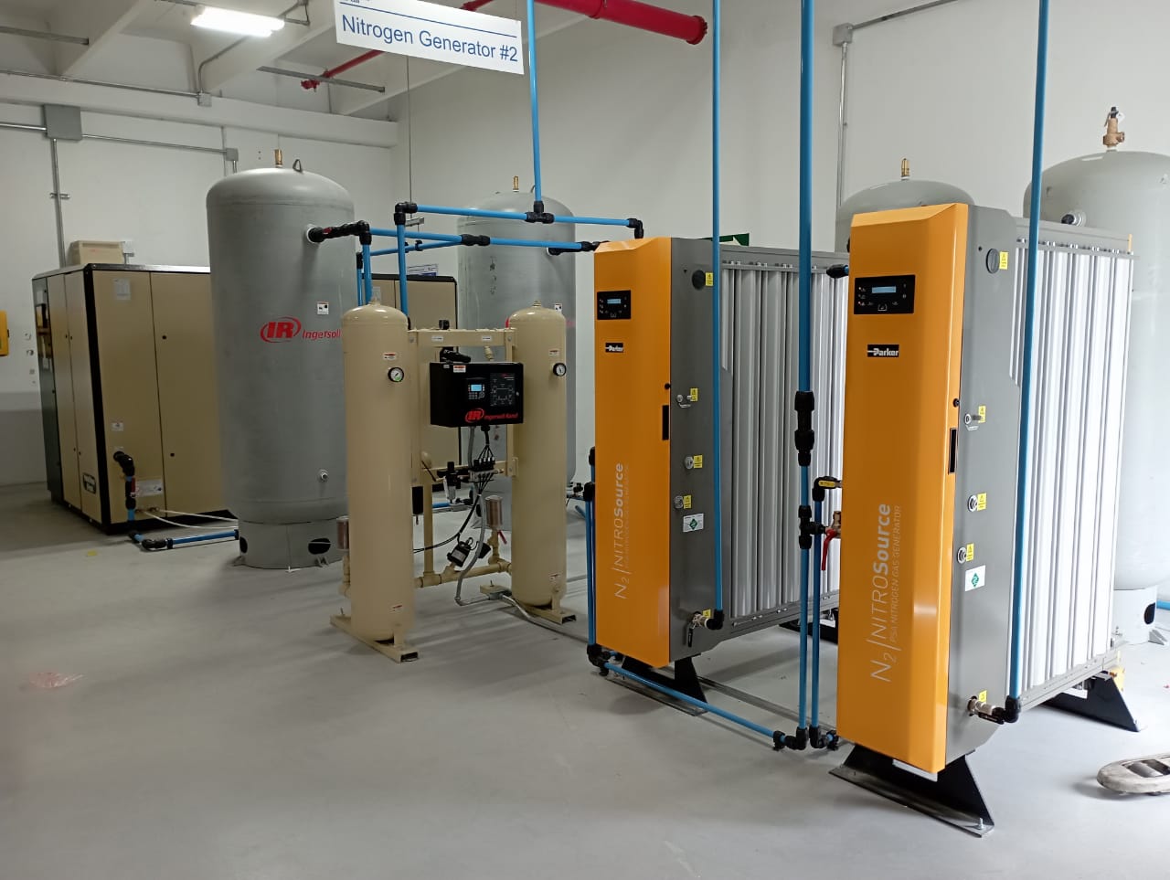 Sistema integrado Ingersoll Rand con generadores de nitrógeno Parker